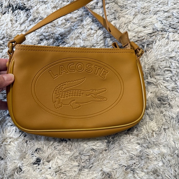 Lacoste Mustard Yellow Crossbody Bag with Crocodile Logo - Picture 6 of 10